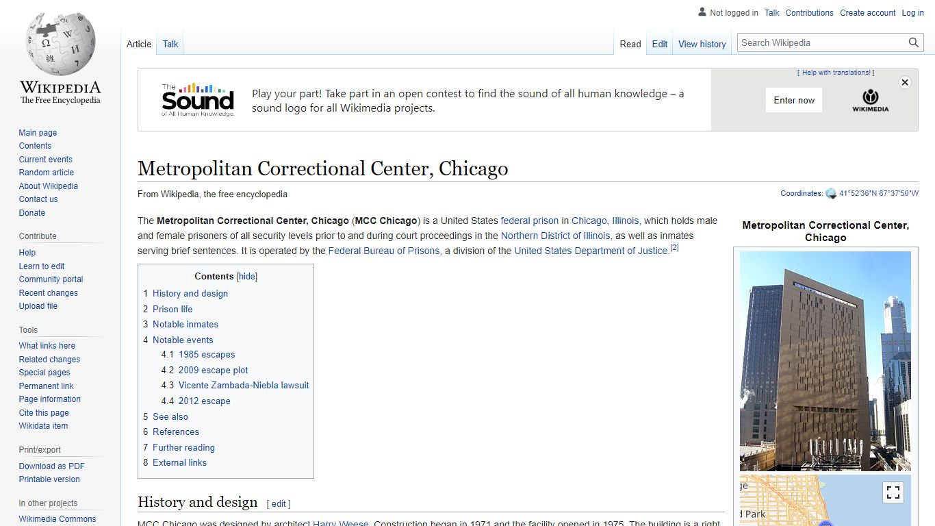 Metropolitan Correctional Center, Chicago - Wikipedia